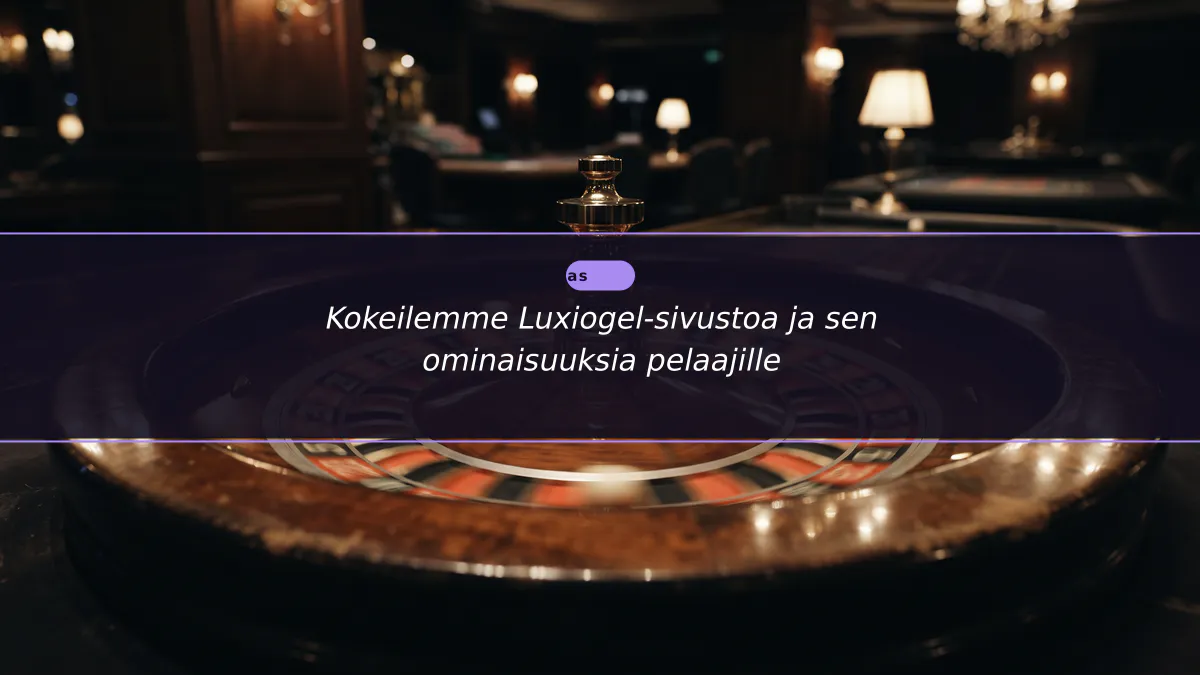 Kokeilemme Luxiogel-sivustoa ja sen ominaisuuksia pelaajille
