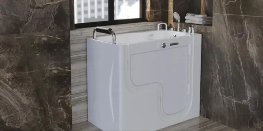 Senior Instapbad met deur Lucht- & Hydromassage - Broyeurfabriek - ZitBadXL.nl