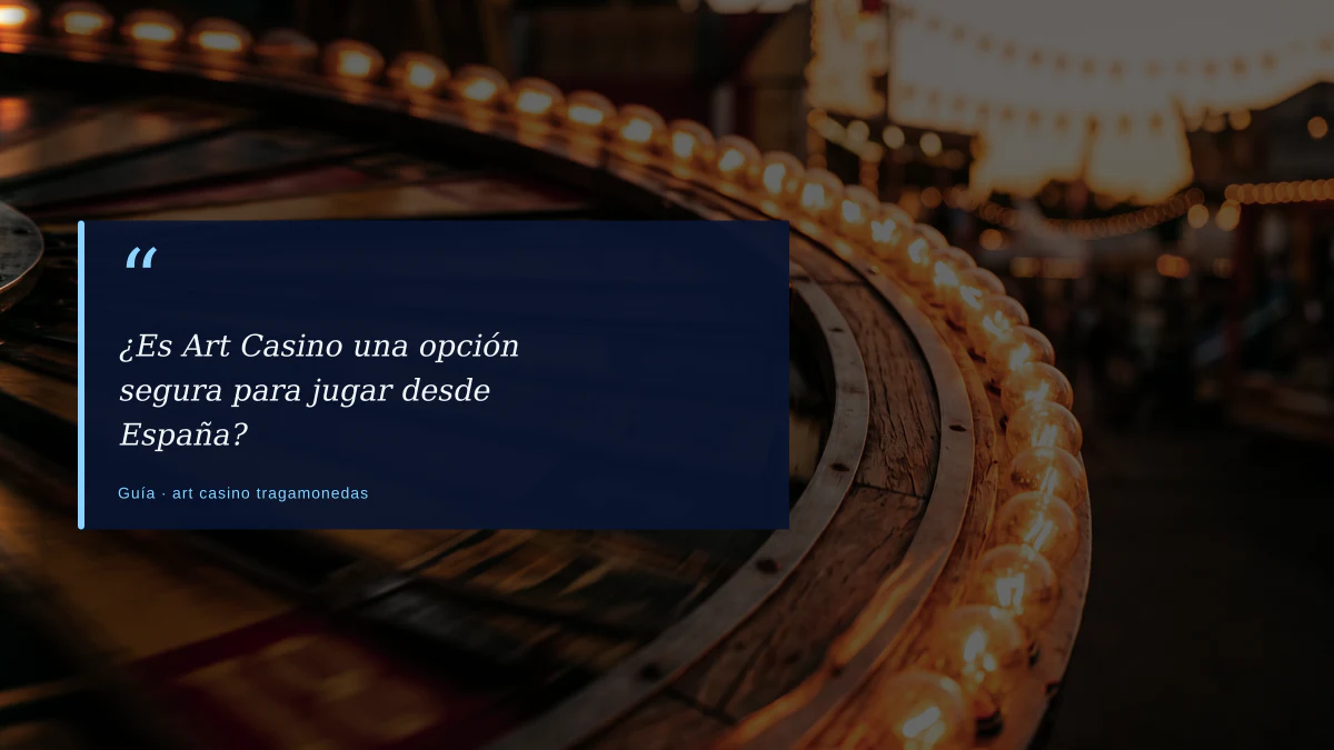 ¿Es Art Casino una opción segura para jugar desde España?