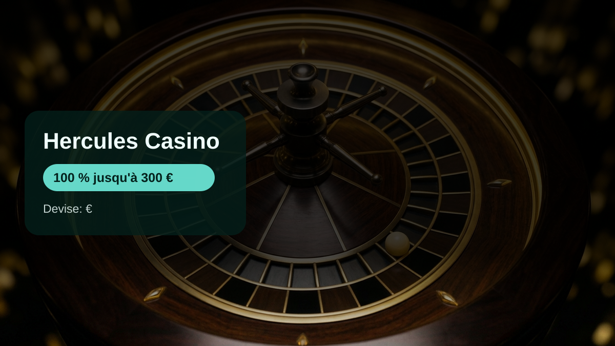 Hercules Casino — bonus de bienvenue 100 % jusqu'à 300 € + 50 FS, paiements: Visa, Mastercard, Skrill, Neteller, Paysafecard Hercules Casino — bonus de bienvenue 100 % jusqu'à 300 € + 50 FS, paiements: Visa, Mastercard, Skrill, Neteller, Paysafecard