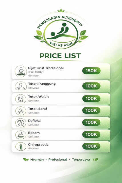 PRICELIST PIJAT WELAS ASIH HD