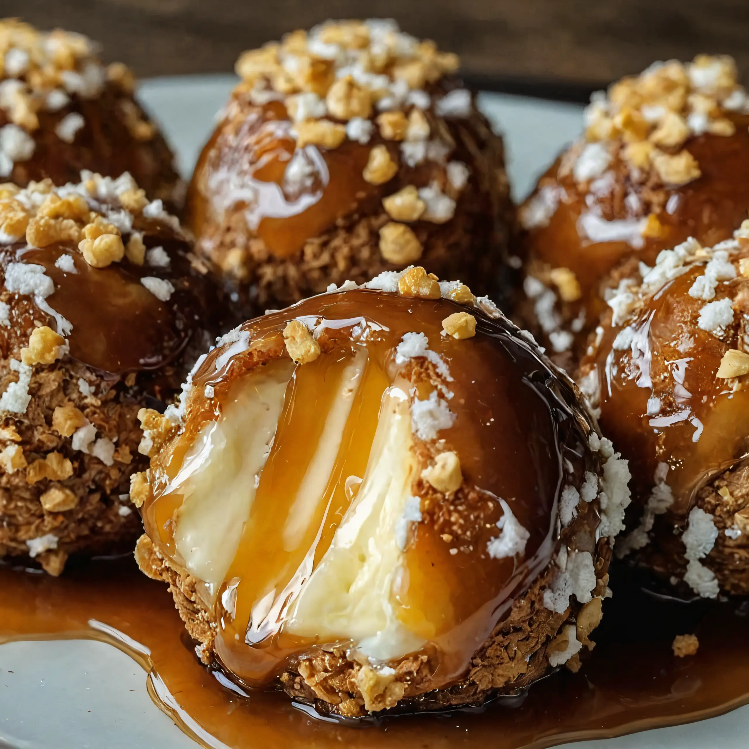 Unwiderstehliche gesalzene Karamell Pretzel Cheesecake Bällchen