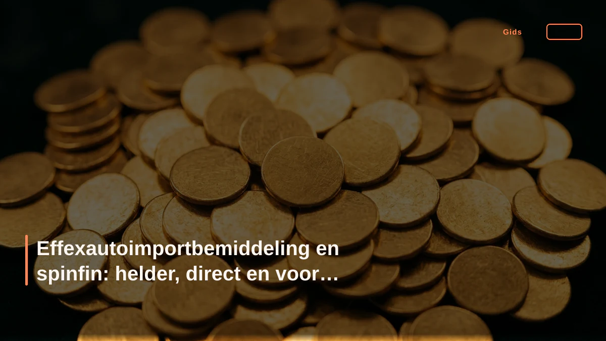 Effexautoimportbemiddeling en spinfin: helder, direct en voor Nederland