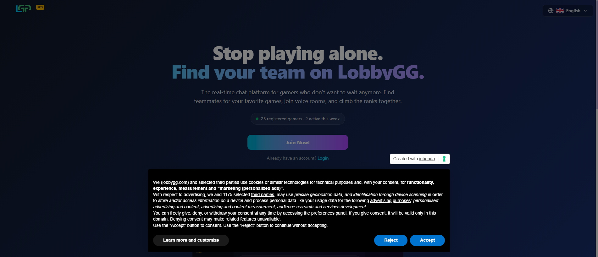 Screenshot of lobbygg.com