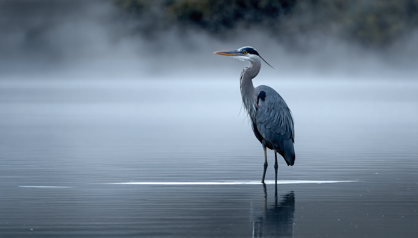 A heron doing nothing in particular, which is apparently more than most commentators can manage.