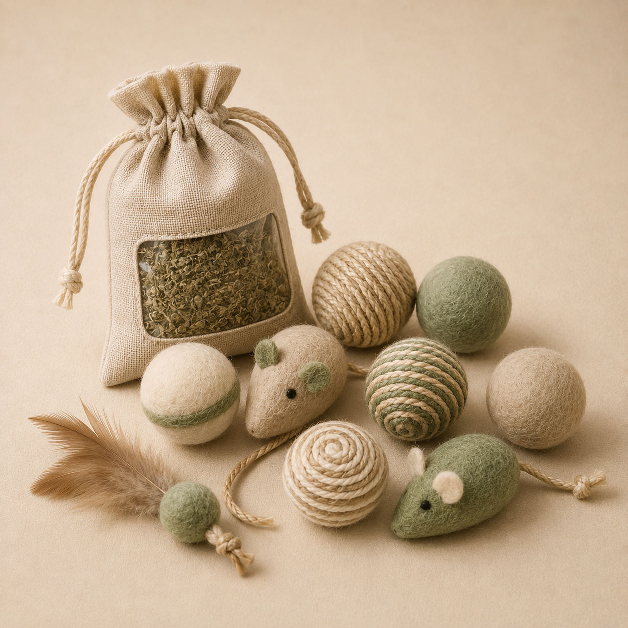 Kit de jouets à l'herbe à chat