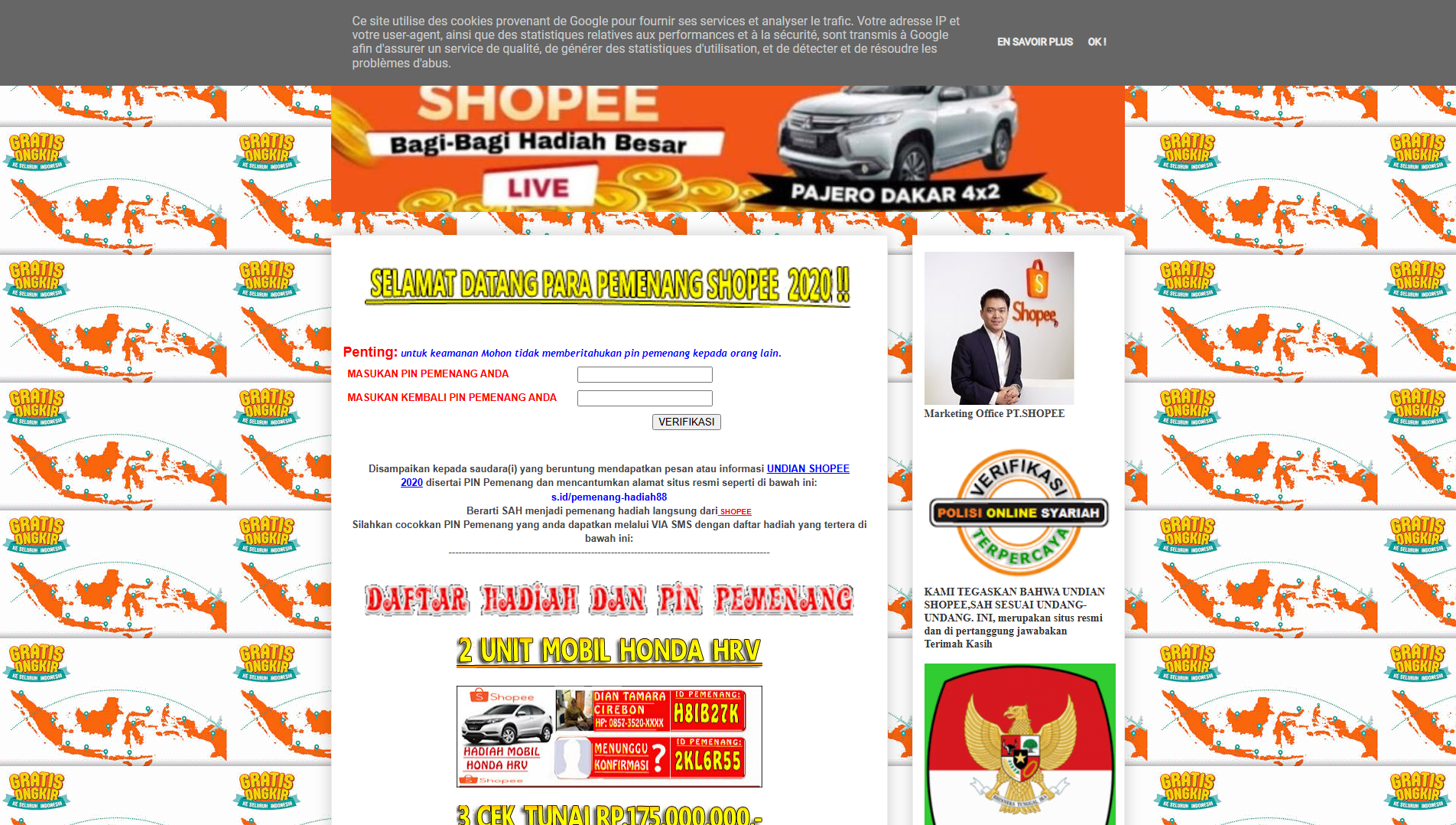 Stored capture of pemenang-shopee-88.blogspot.com