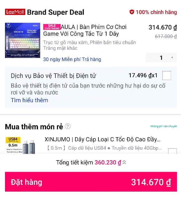 AULA | Bàn Phím Cơ Chơi Game Với Công Tắc Từ 1 Dây