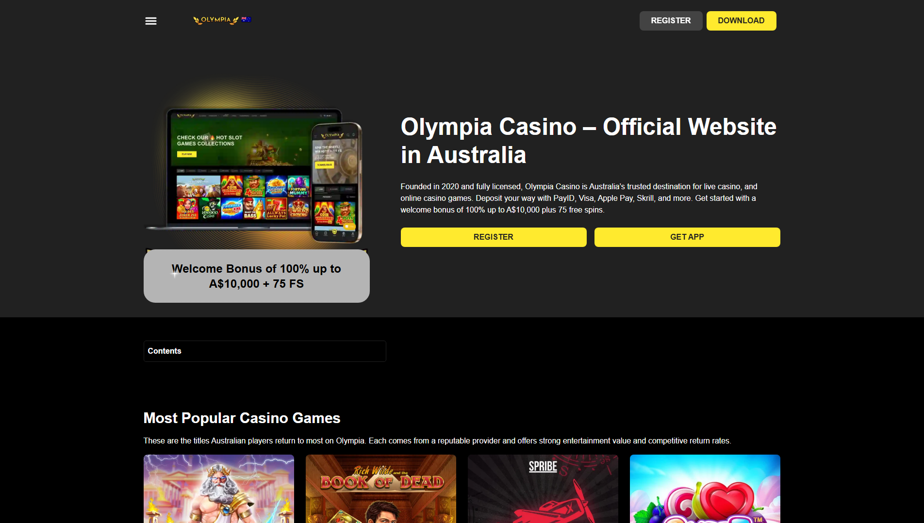 Сохранённый снимок olympia-au.com