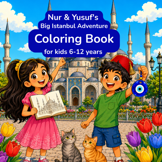 Nur and Yusuf's Big Istanbul Adventure Coloring Book Cover