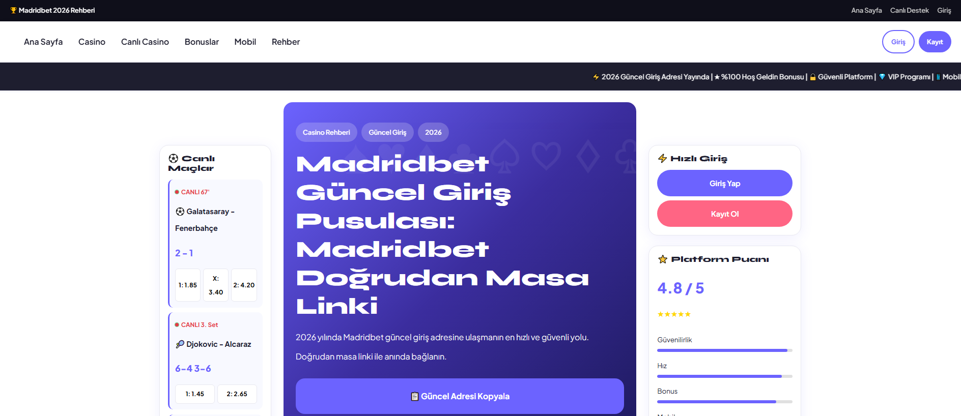 Forensic screenshot of madridbest-super-giris.icu showing the phishing page layout