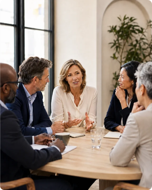Leadership team in conversation