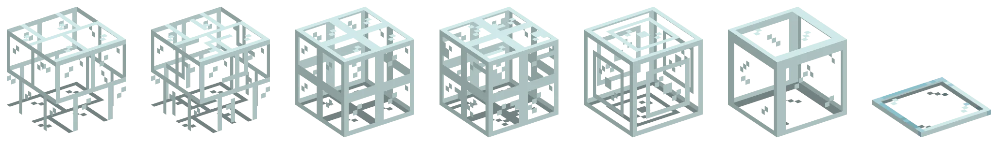 glass decorative row