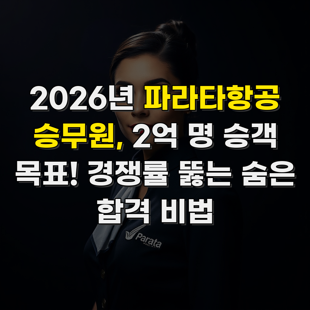 2026년 파라타항공 승무원, 2억 명 승객 목표! 경쟁률 뚫는 숨은 합격 비법