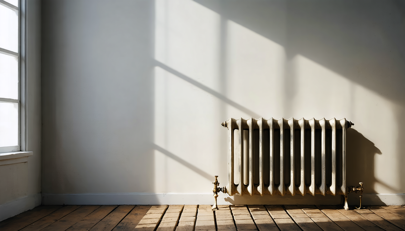 A radiator dutifully heating an empty room, blissfully unaware that no one scheduled a meeting to thank it.