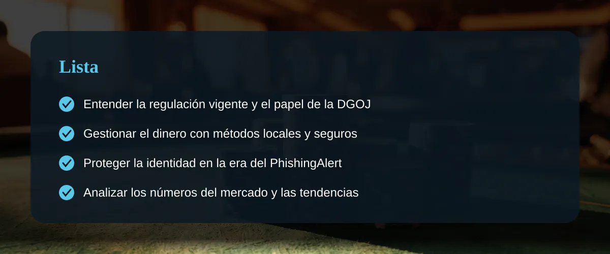 Observar el panorama del sector del juego online en España — Lista