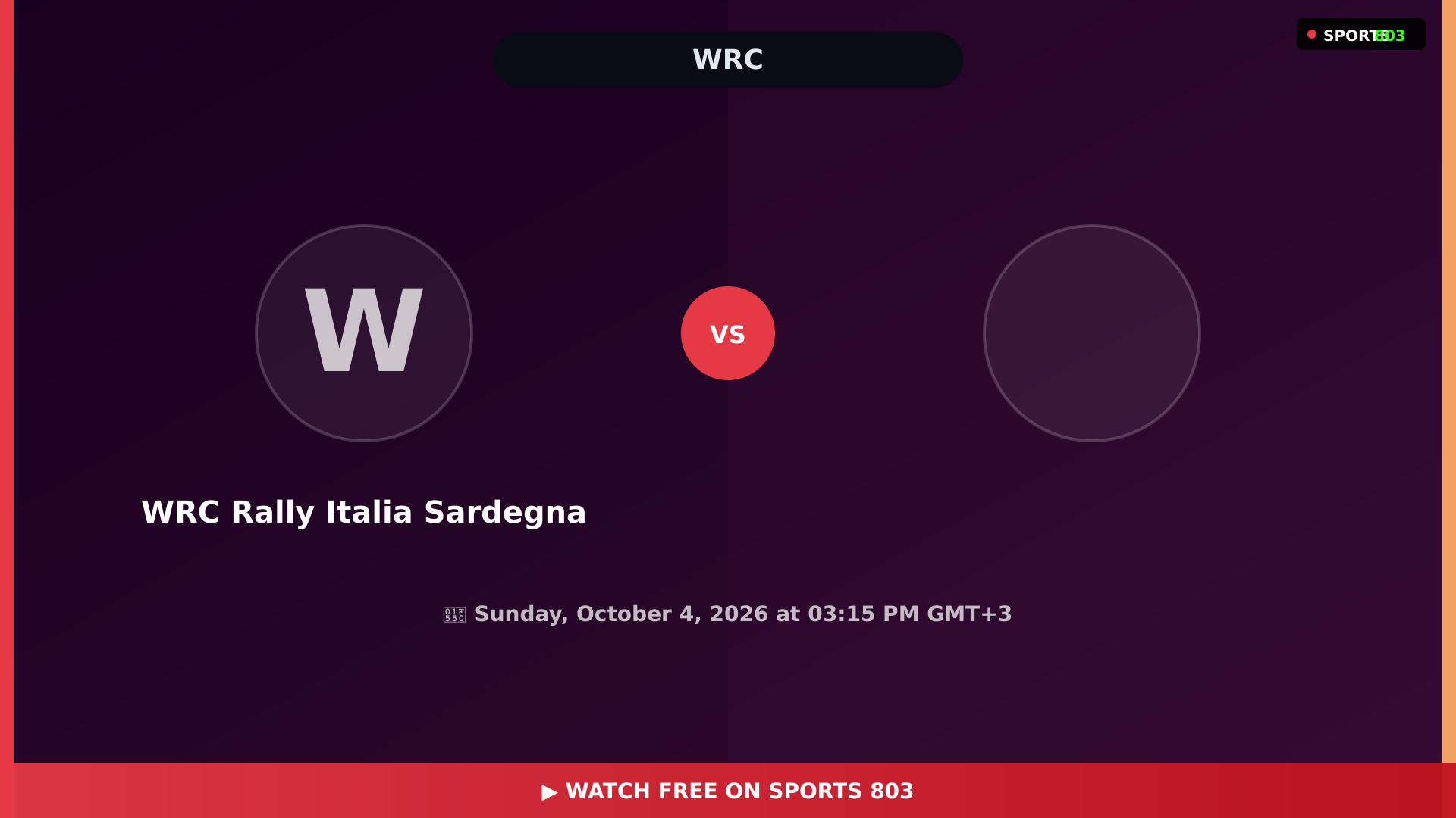 WRC Rally Italia Sardegna – Full Race Replay | Sports 803