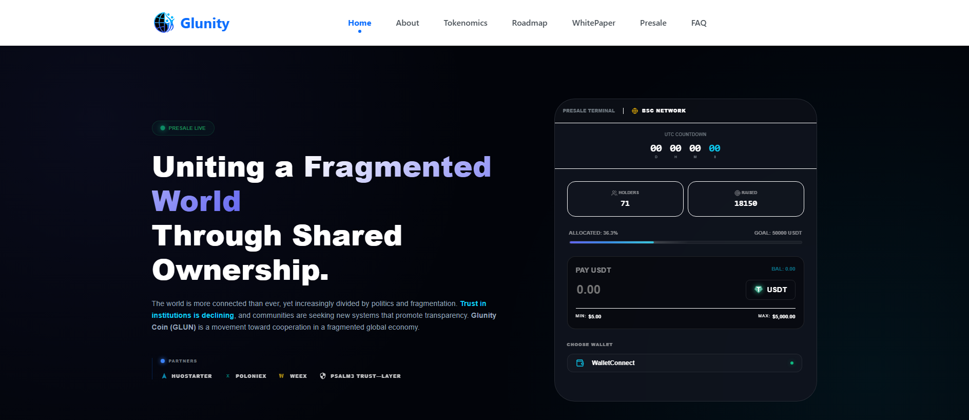 Screenshot of glunity.org