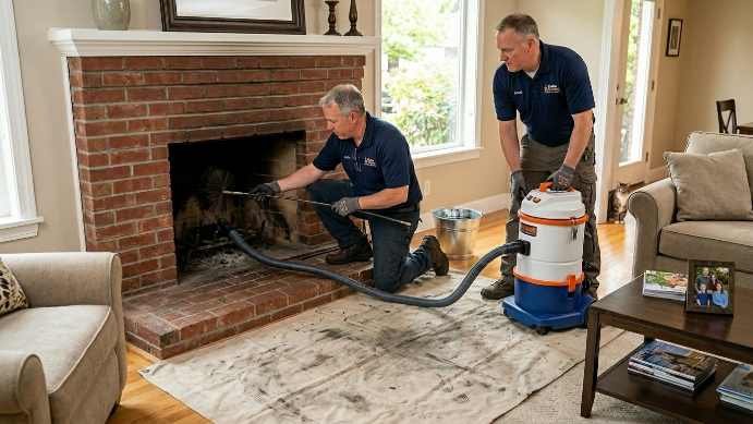 Chimney Sweep Technician at Work Portland OR