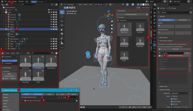Blender - Pose Library