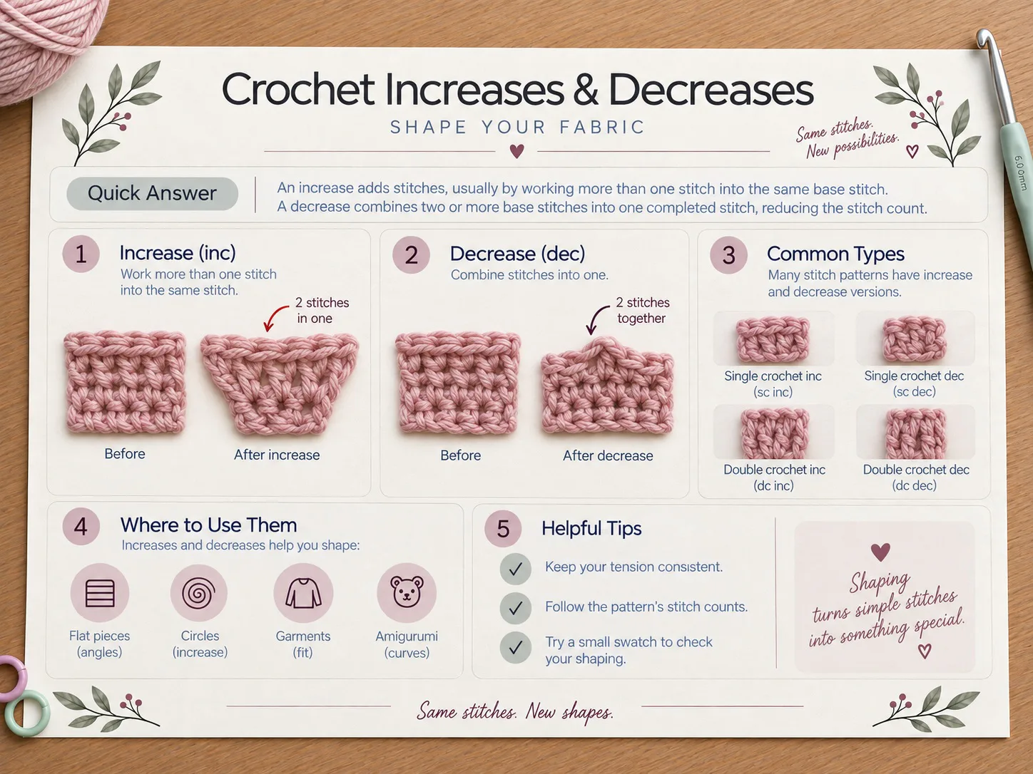 Crochet Increases & Decreases: Shape Your Fabric