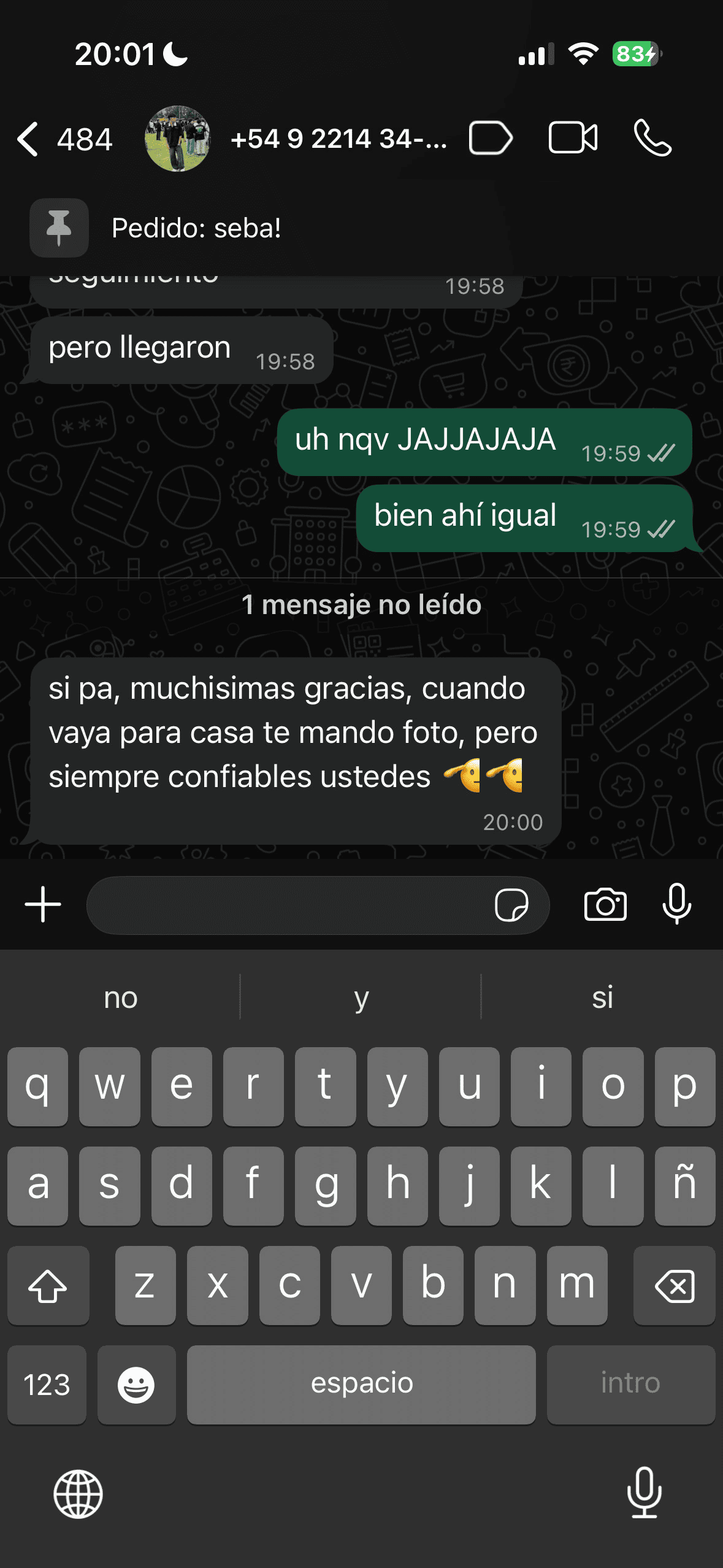 Cliente agradece y confía
