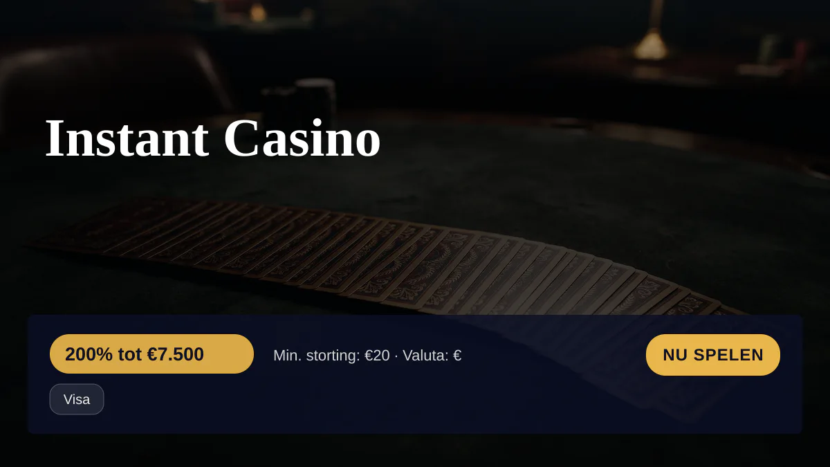 Instant Casino — welkomstbonus 200% tot €7.500 + 25 FS, betalingen: Visa, Mastercard, Sofort, Giropay, Pix