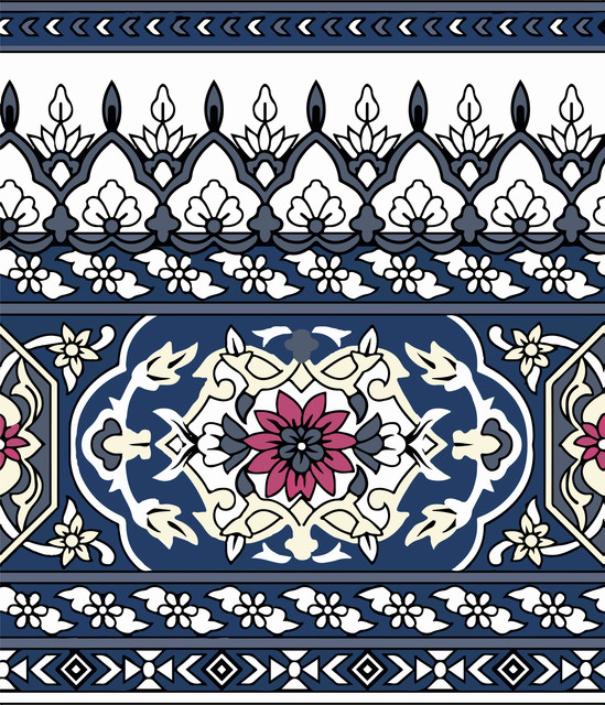 Traditional Blue Persian Carpet Border Seamless Pattern.jpg
