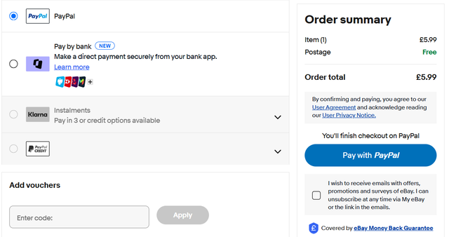 Pay Pal checkout