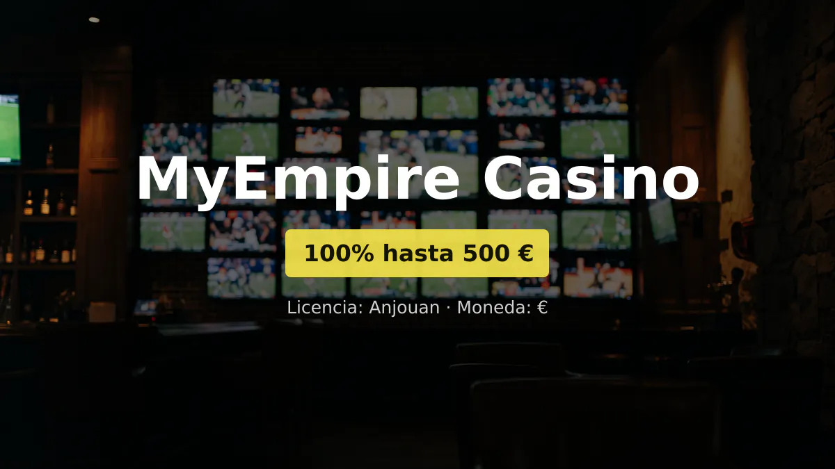 MyEmpire Casino — bono de bienvenida 100% hasta 500 € + 20 FS, pagos: Visa, Mastercard, Skrill, Neteller, Paysafecard
