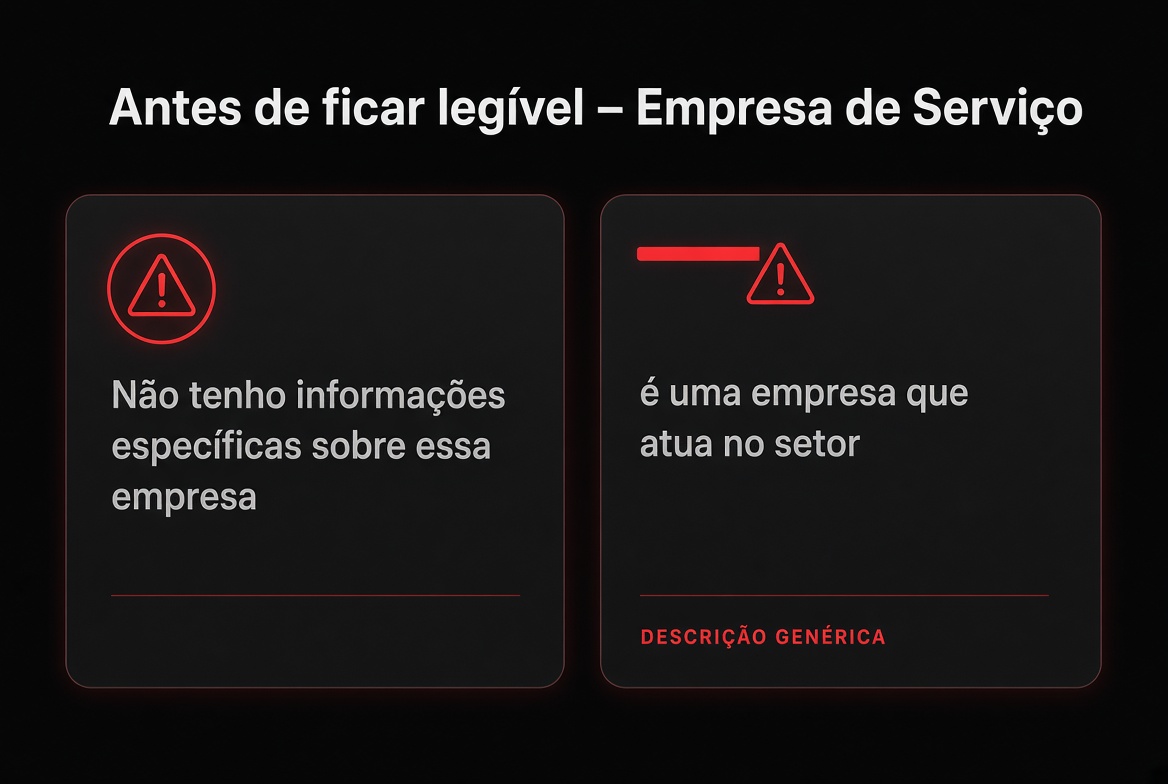 Antes de ficar legível: respostas genéricas da IA