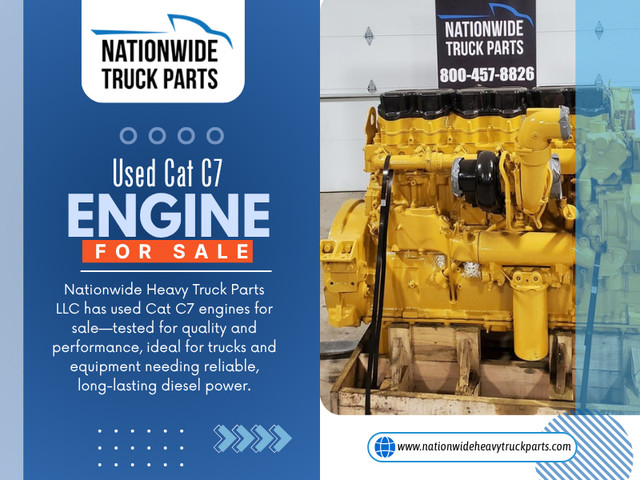 At Nationwide Truck Parts, the inspection process mirrors what top diesel mechanics use. Every Used Cummins 6.7 Engine For Sale, every Used DD15 Engine For Sale, every Used Cat C7 Engine For Sale, and every major engine model goes through a detailed evaluation before being listed.

Official Website: https://www.nationwideheavytruckparts.com/truck-engines-for-sale/

Nationwide Truck Parts
Address: 1275 N. Keyser Avenue, Scranton, PA 18504
Phone: (800) 457-8826

Read Our Blogs:

https://tinyurl.com/22uhopto
https://tinyurl.com/24mrog4m
https://tinyurl.com/28astn7e

More Links:

https://tinyurl.com/24ppzgfg
https://tinyurl.com/24mbcmsk
https://tinyurl.com/2dcpv4bn