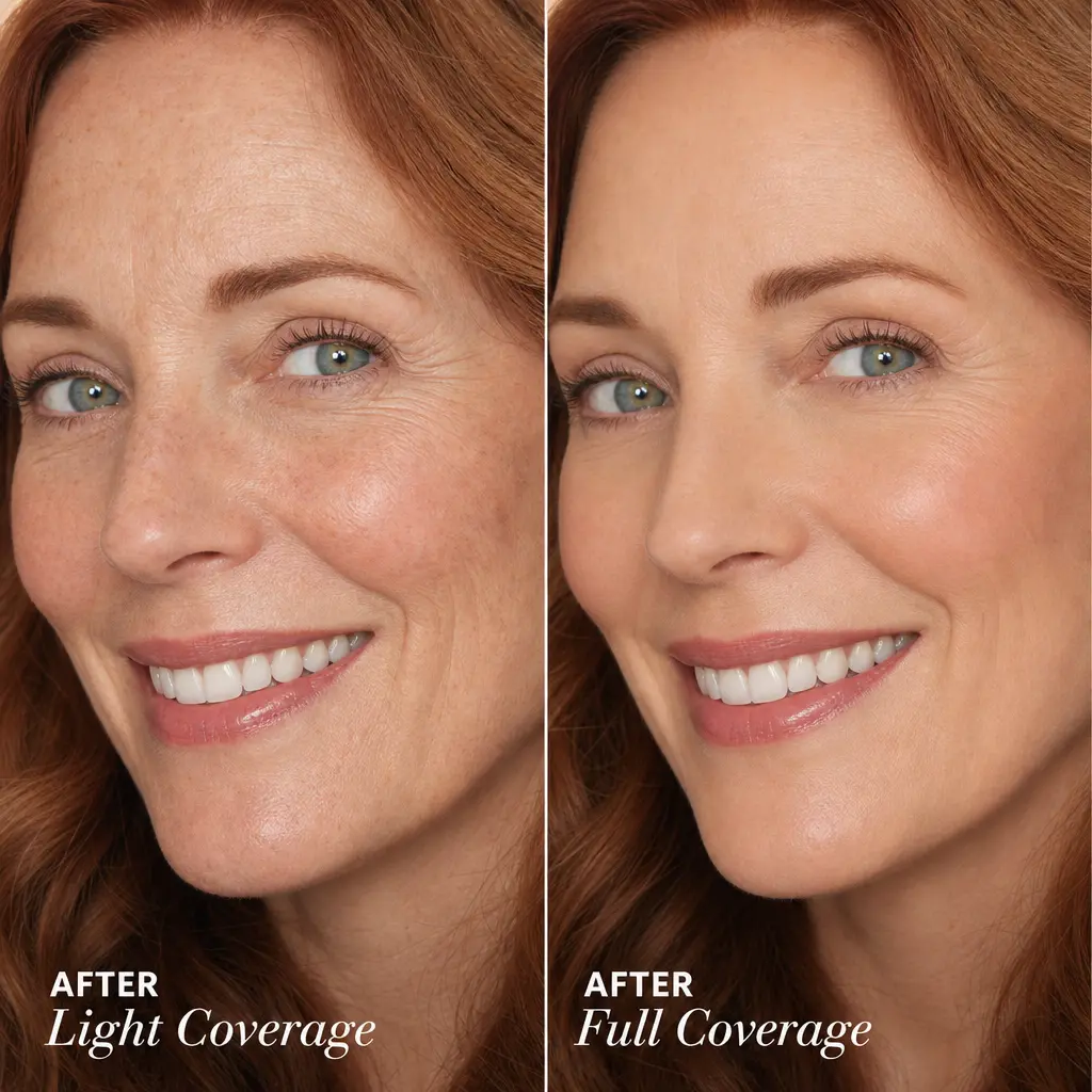 Light vs full coverage demonstration