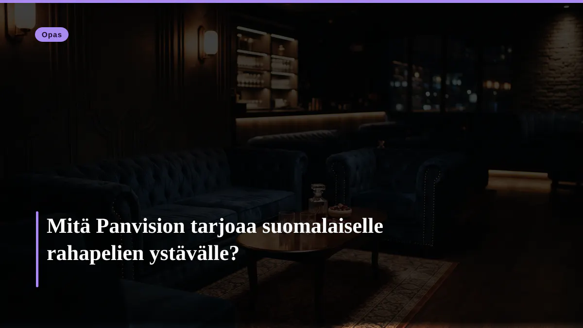 Mitä Panvision tarjoaa suomalaiselle rahapelien ystävälle?