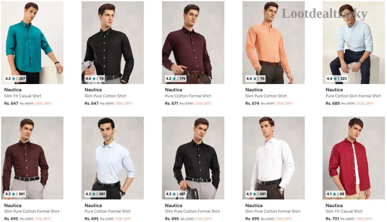 Nautica Shirts Upto – Just 76% OFF | Limited Time Loot Offer Nautica Shirts Upto – Just 76% OFF | Limited Time Loot Offer