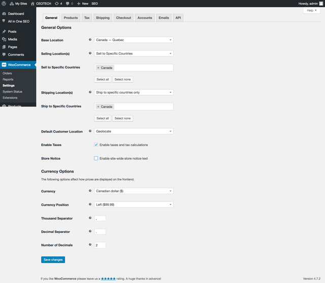 Fire Shot Capture 20 Woo Commerce Settings CECITECH Wo http cecitech com wp admin admin php