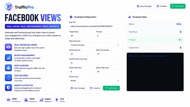 Traffic Pro bounce rate management dashboard with engagement metrics and optimization tips