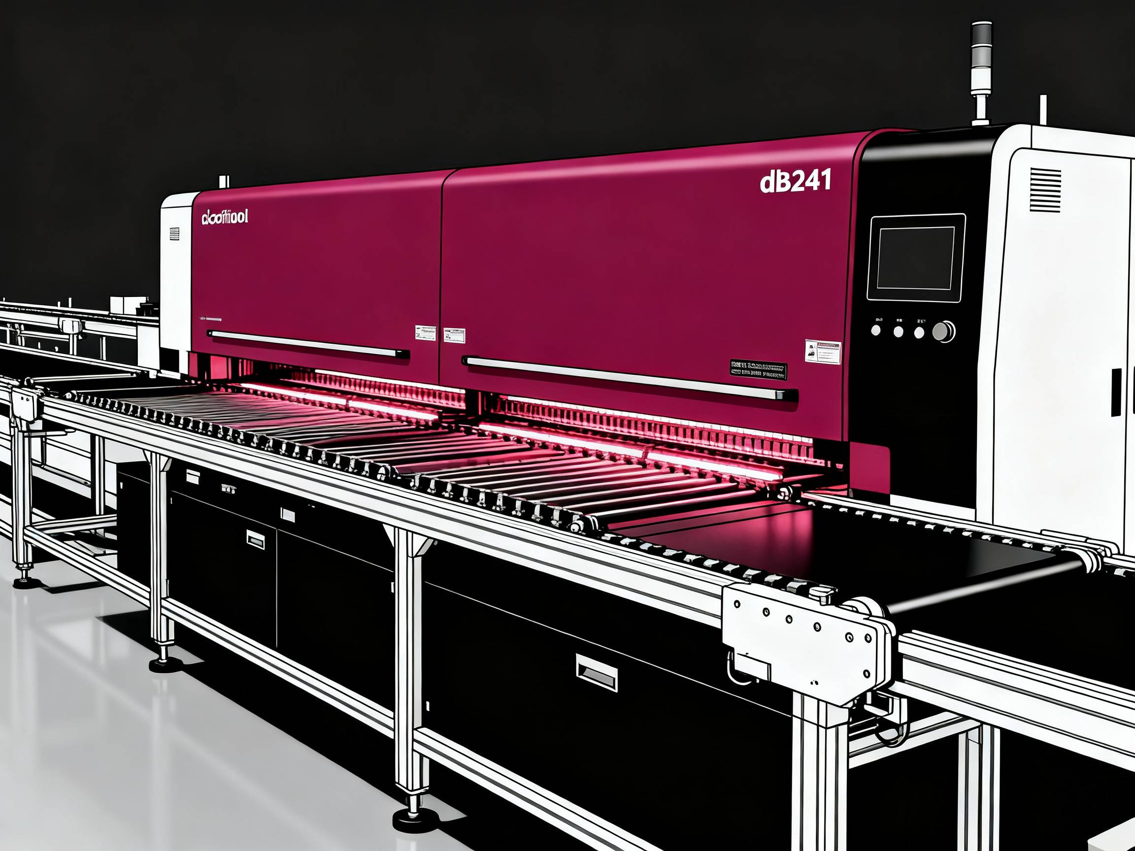 Modern reflow oven with clear heating zones.