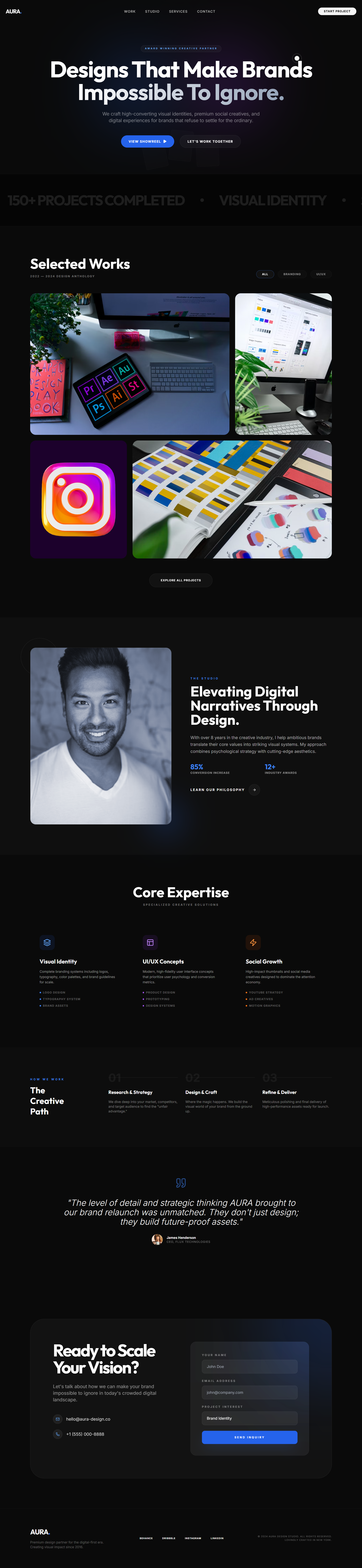 Graphics Design Portfolio Website AI prompt