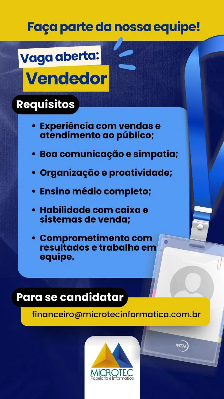 Vaga Para Vendedor Na Microtec