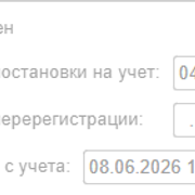 активное положение тумблера Снят с учета