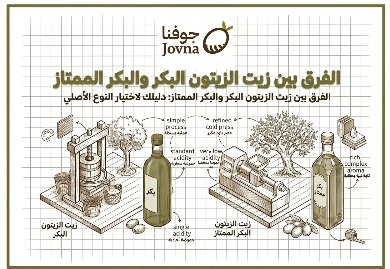الفرق بين زيت الزيتون البكر والبكر الممتاز