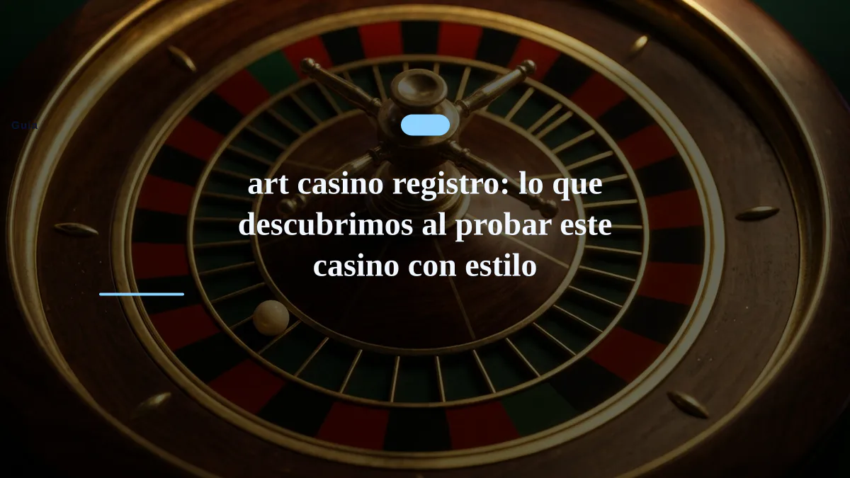 art casino registro: lo que descubrimos al probar este casino con estilo