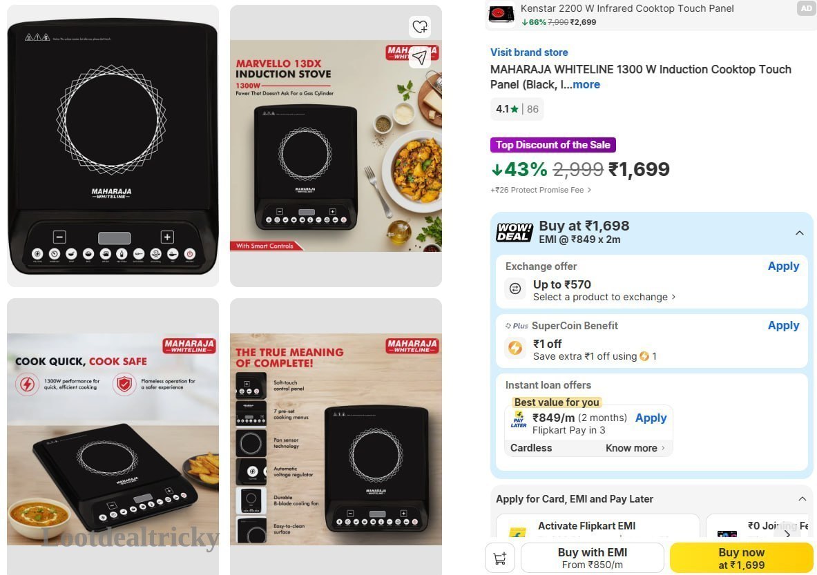 Maharaja 1300w Induction – Just ₹1699 | Loot Deal