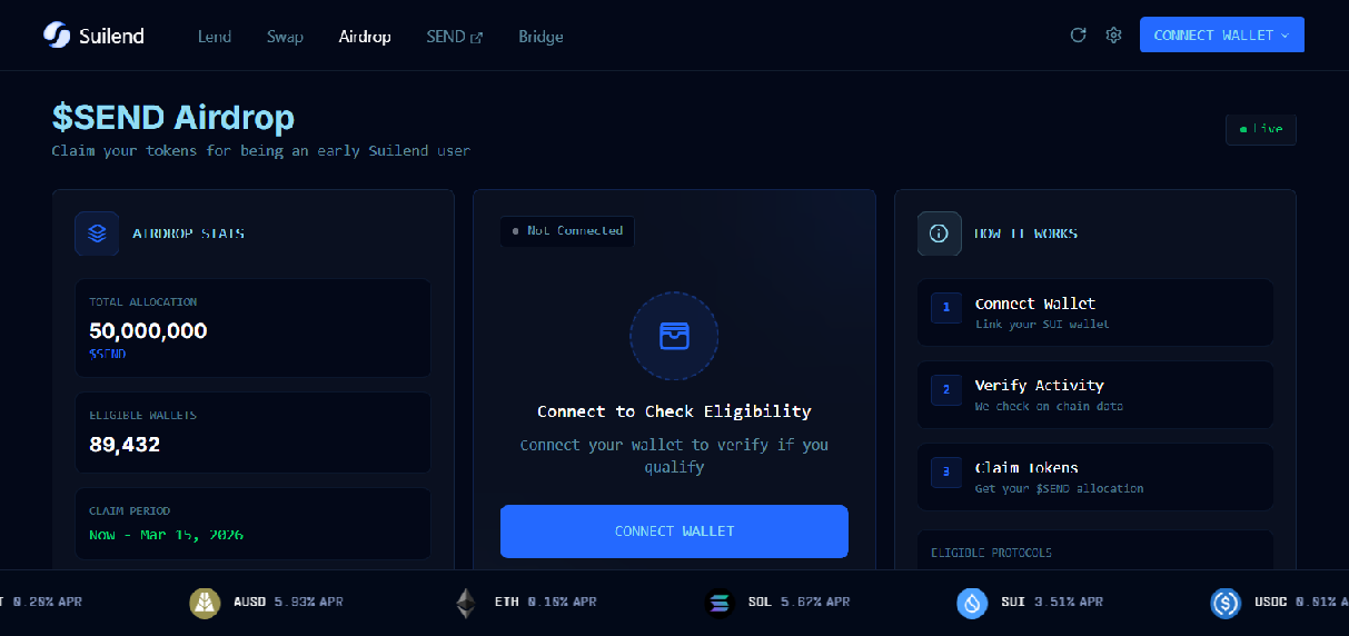 Screenshot of allocation-suilend.bond