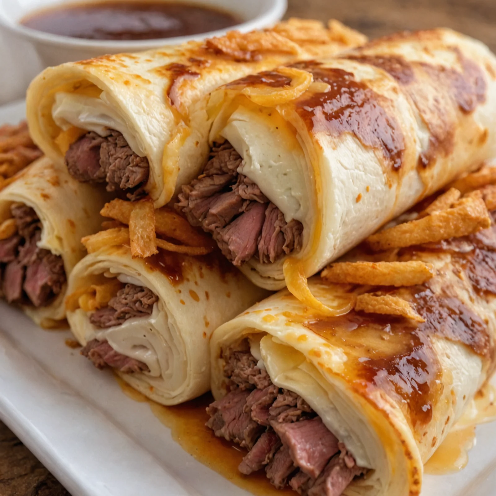 French Dip Tortilla Roll-Ups: A Flavorful Twist Awaiteth!