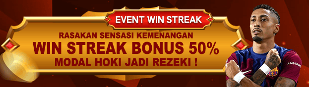 BONUS 50% WINSTREAK / KEMENANGAN BERUNTUN HANDICAP SPORTSBOOK