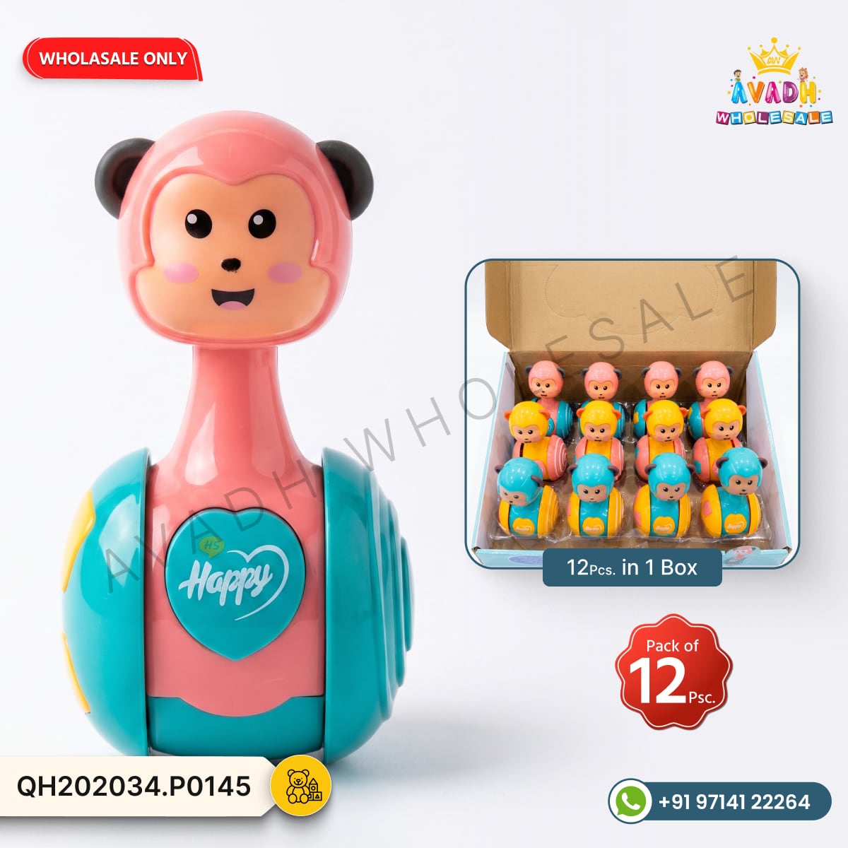 Happy Monkey Rolling Toy - image 2