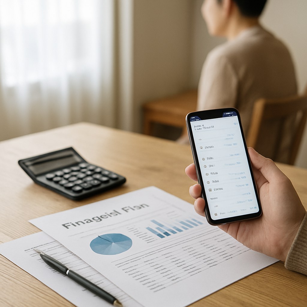 financial planning documents calculator desk