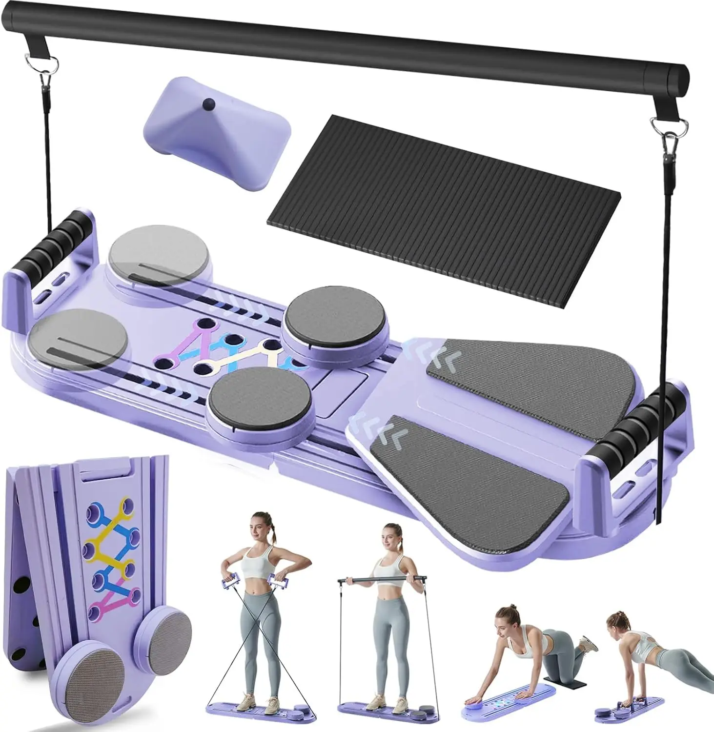 Home Pilates Reformer Foldable Reformer Pilates Machine Ab Core Training Board Pilates Equipment